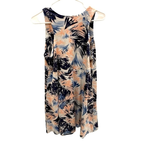 Ocean + Coast Womens Petal Pink Blue Tropical Print Tank Dress Size Large - Picture 2 of 3